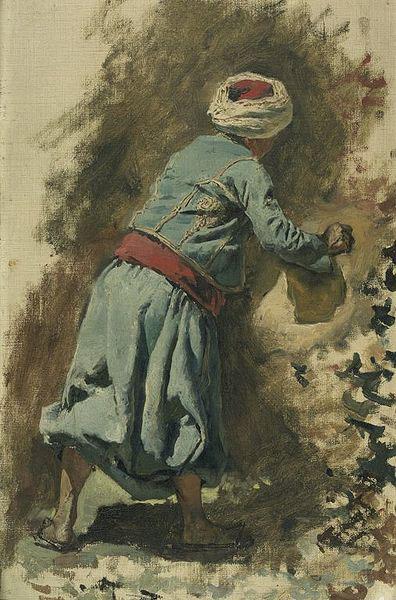 Edwin Lord Weeks Study of a Moor in Blue Spain oil painting art